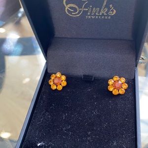 Gold/orange earrings
